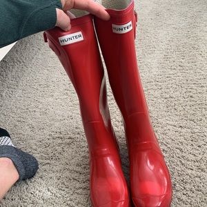 Red Hunter Rain Boots Size 9 womens